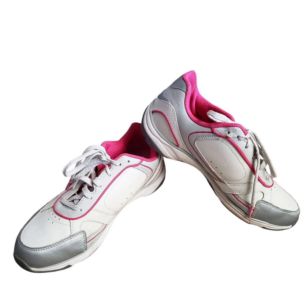 Vionic Sneakers Women's 7.5 Pink Gray Zen Walker Orthaheel Athletic Walk Shoes